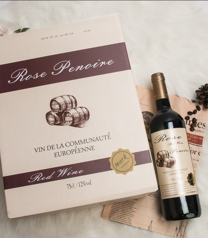 13°法国红皮诺典藏干红葡萄酒750ml 瓶