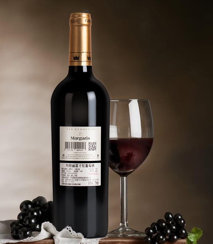 14°法国玛格丽思干红葡萄酒750ml 件