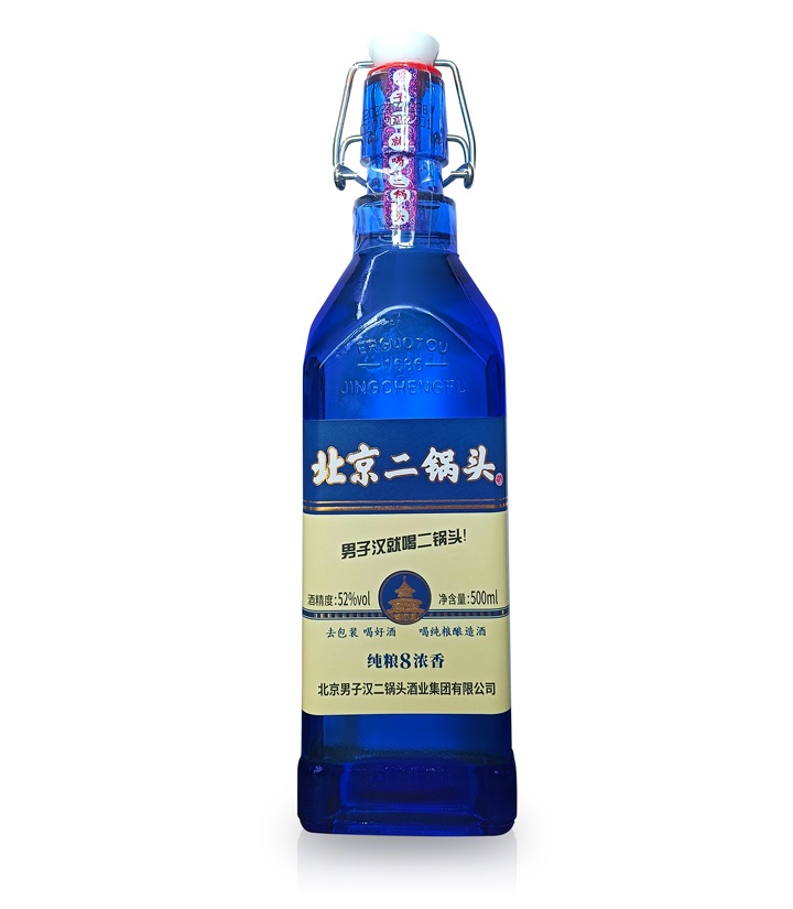 52°京成福北京二锅头酒纯粮8（蓝）500ml
