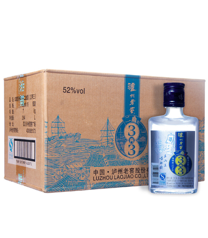 52°泸州老窖二曲3两3 165ml 瓶