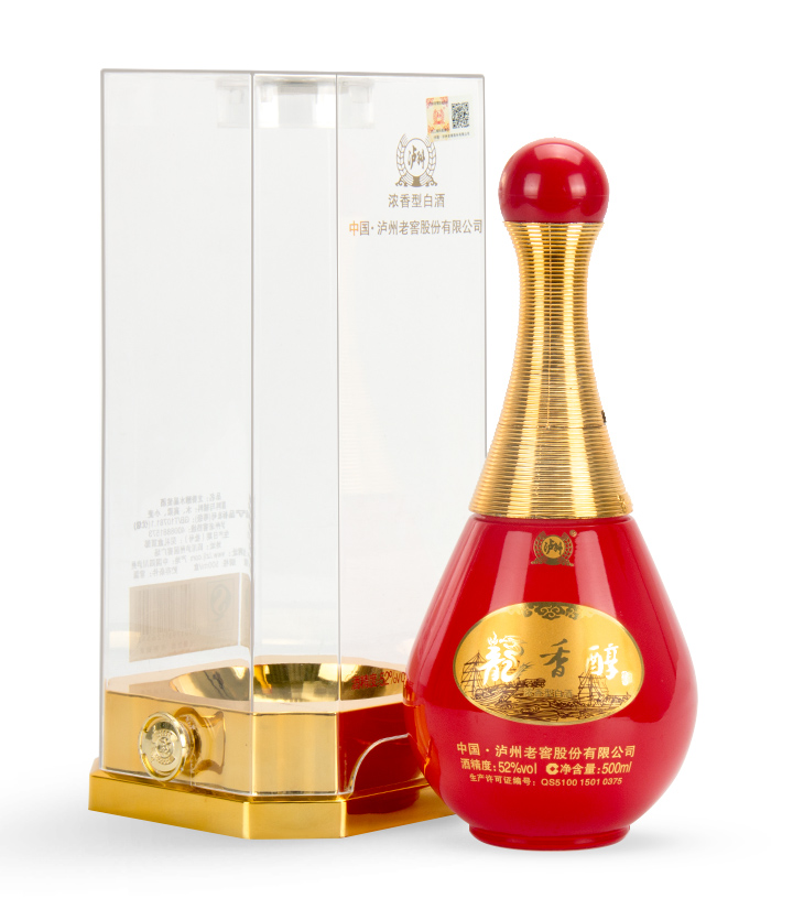 52°泸州老窖龙香醇水晶装500ml 件