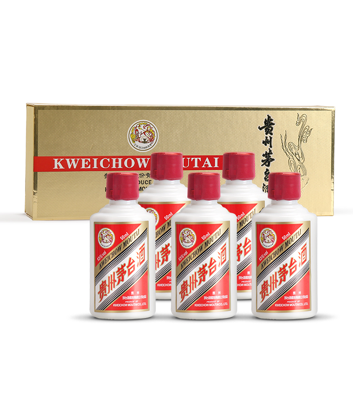 53°茅台飞天小酒（金色条盒装）50ml*5 瓶