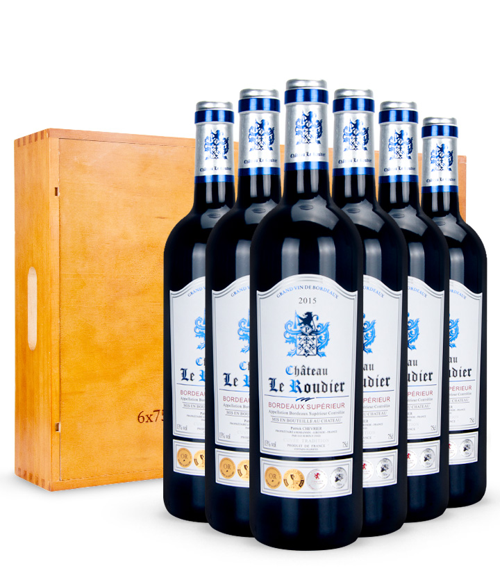 13°法国蓝帝城堡超级波尔多干红葡萄酒750ml*6 盒